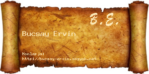 Bucsay Ervin névjegykártya