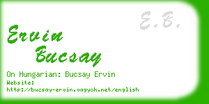 ervin bucsay business card